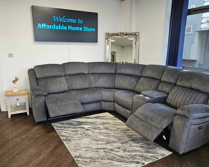 Morgan Power Recliner Corner Sofa in Slate Grey