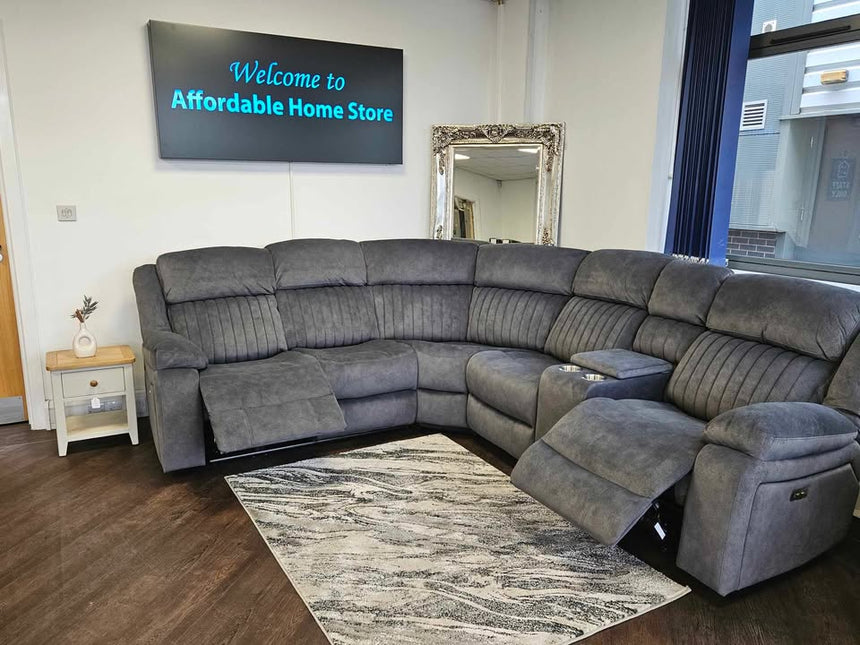 Morgan Power Recliner Corner Sofa in Slate Grey