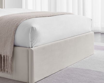Polaris Wing Headboard Ottoman Bed Bundle - Double - Natural