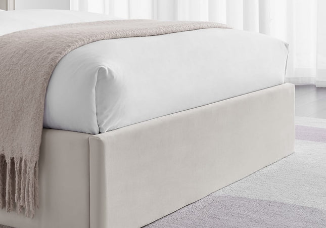 Polaris Wing Headboard Ottoman Bed Bundle - King Size - Natural
