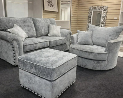 Harrison 3 Seater Swivel Chair & Footstool Set