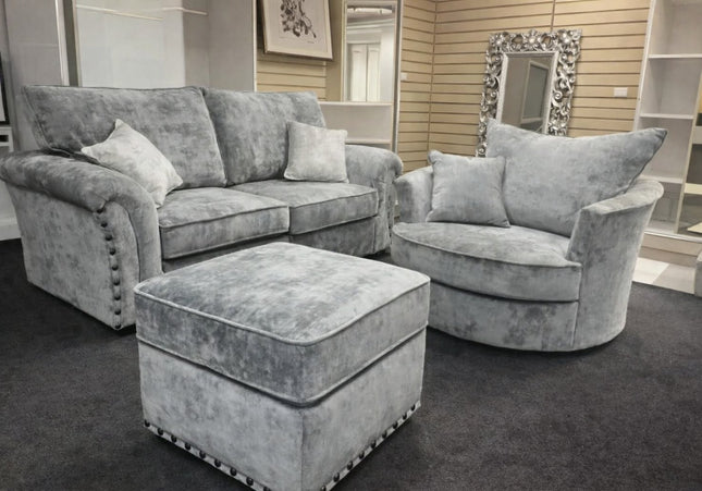 Harrison 3 Seater Swivel Chair & Footstool Set