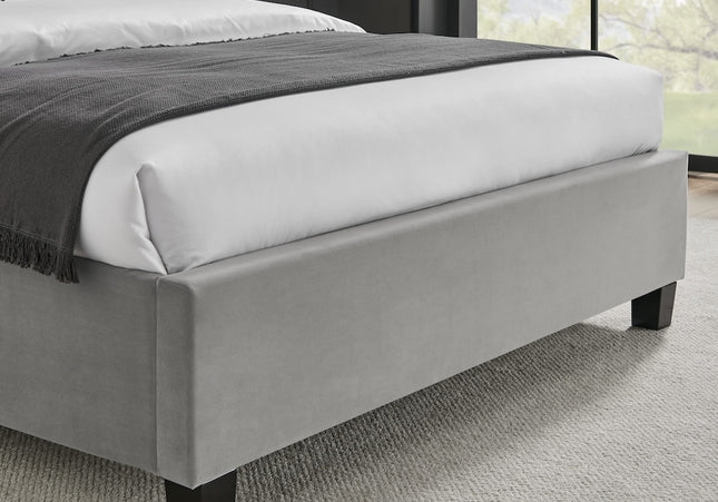 Polaris Wing Headboard Bed Bundle - Double or King Size - Silver