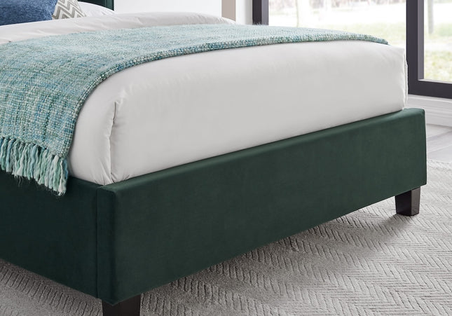 Polaris Wing Headboard Bed Bundle - Double or King Size - Emerald