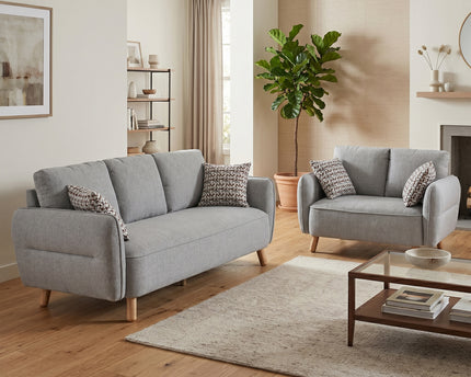 Georgia 3 Seater + 2 Seater Sofa Set – Light Grey
