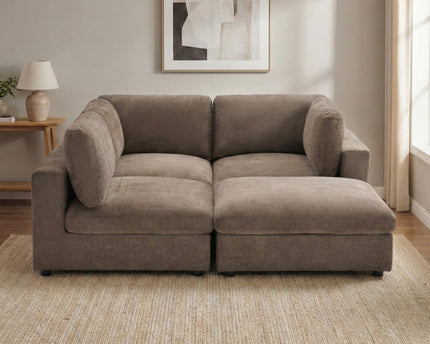 Haven Modular 3 Seater Sofa with Footstool – Hazelnut