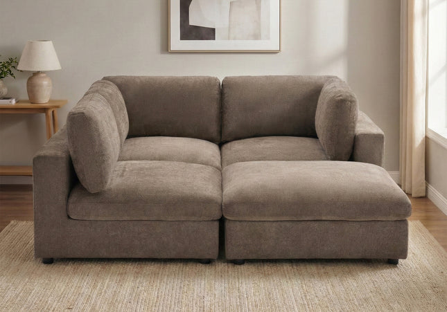 Haven Modular 3 Seater Sofa with Footstool – Hazelnut