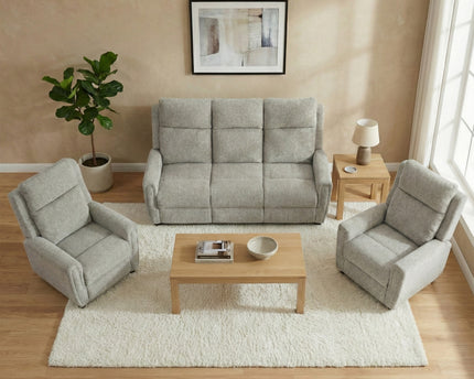 Mayfair 3 Seater + Armchair + Armchair Fixed Sofa Set – Ash