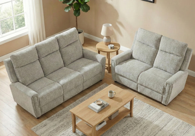 Mayfair 3 Seater + 2 Seater Fixed Sofa Set – Ash