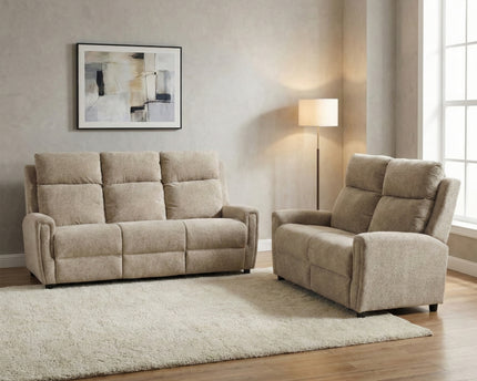 Mayfair 3 Seater + 2 Seater Fixed Sofa Set – Beige