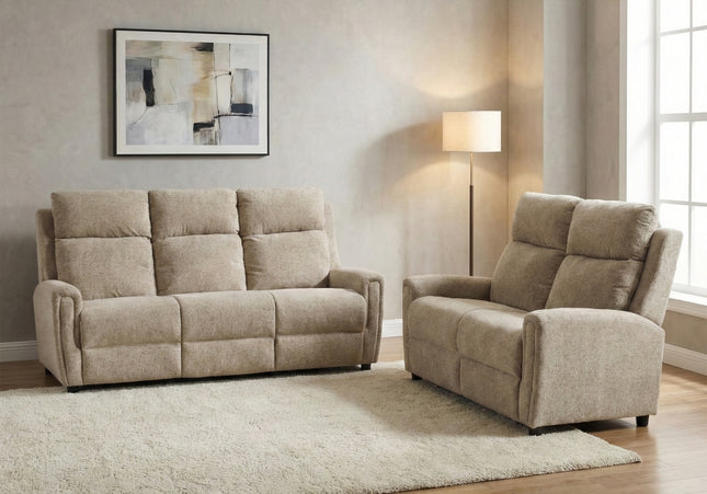 Mayfair 3 Seater + 2 Seater Fixed Sofa Set – Beige