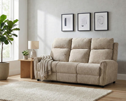 Mayfair 3 Seater Fixed Sofa – Beige