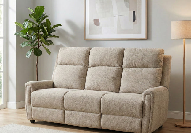 Mayfair 3 Seater Fixed Sofa – Beige