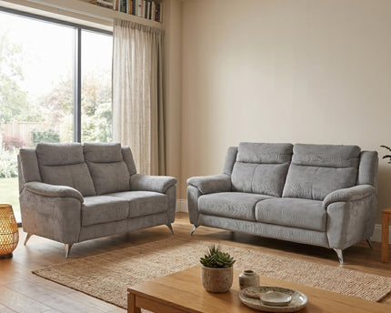 Monroe Fixed 3+2 Sofa Set In Ash