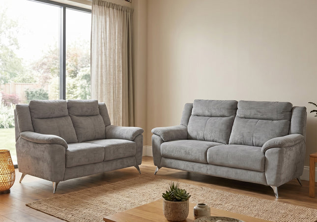 Monroe Fixed 3+2 Sofa Set In Ash