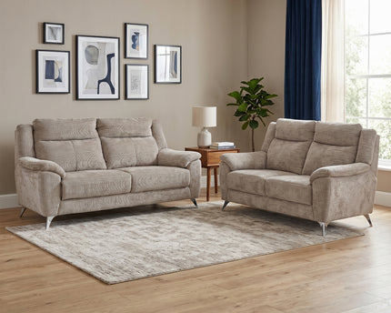 Monroe Fixed 3+2 Sofa Set in Fossil