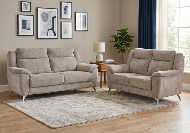 Monroe Fixed 3+2 Sofa Set in Fossil
