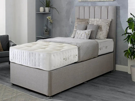 Striped Headboard Single Divan Bed