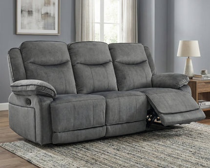 Clayton 3 Seater + 2 Seater Manual Recliner Sofa Set – Grey