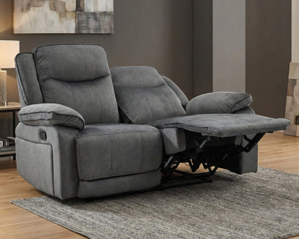 Clayton 2 Seater Manual Recliner Sofa – Grey