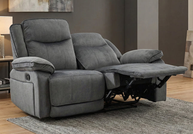 Clayton 2 Seater Manual Recliner Sofa – Grey