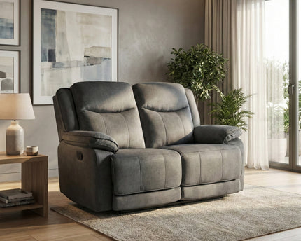 Clayton 3 Seater + 2 Seater Manual Recliner Sofa Set – Grey