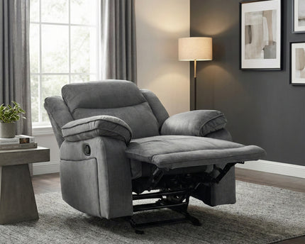 Clayton Manual Recliner Glider Armchair – Grey