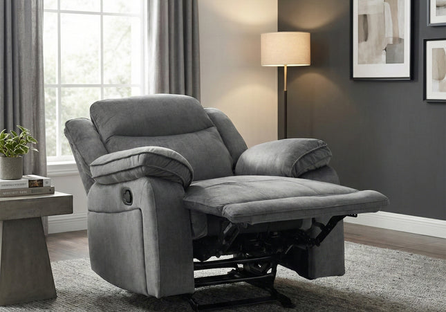 Clayton Manual Recliner Glider Armchair – Grey