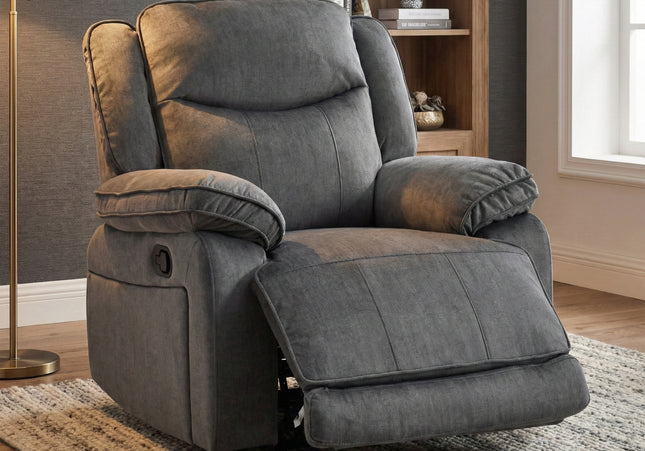 Clayton Manual Recliner Glider Armchair – Grey