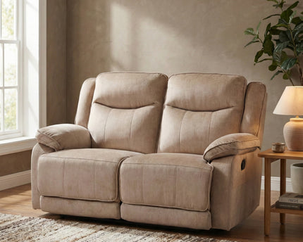 Clayton 3 Seater + 2 Seater Manual Recliner Sofa Set – Light Brown