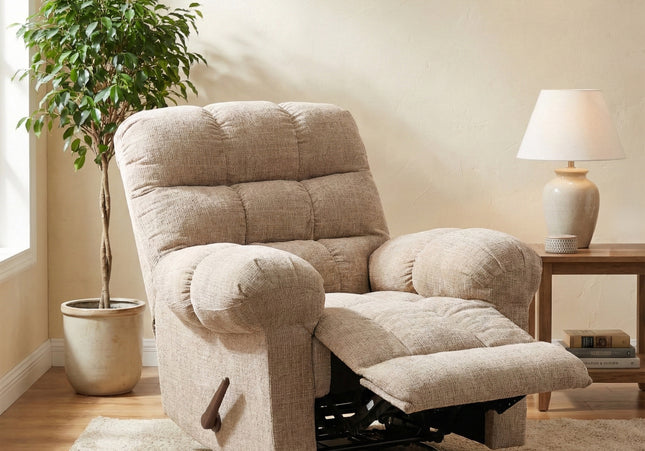Cloud Manual Swivel Recliner Armchair – Beige