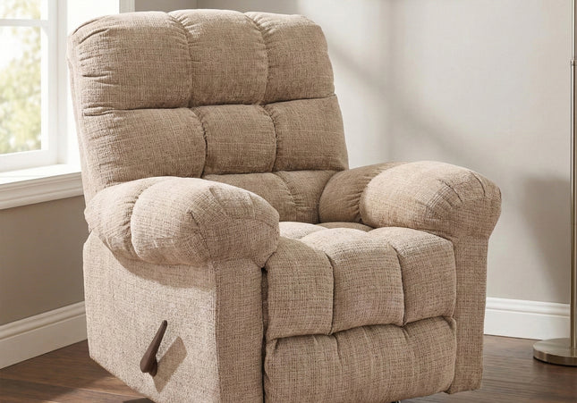 Cloud Manual Swivel Recliner Armchair – Beige