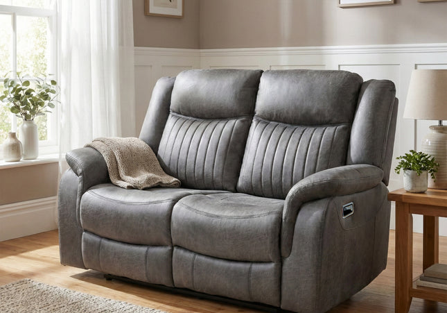 Darlington 3 Seater + 2 Seater Manual Recliner Sofa Set – Slate Grey
