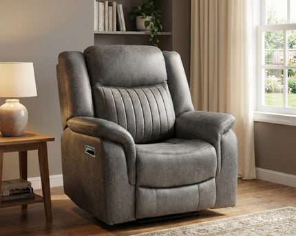 Darlington 3 Seater + Armchair + Armchair Manual Recliner Sofa Set – Slate Grey