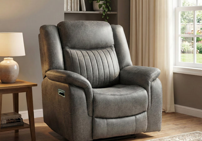 Darlington 3 Seater + Armchair + Armchair Manual Recliner Sofa Set – Slate Grey