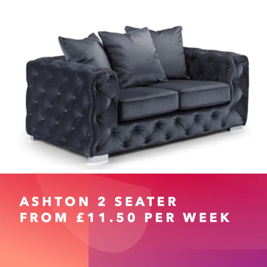 Ashton Deep Button 2 Seat Sofa - Slate