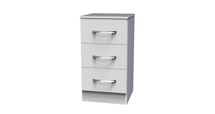 White / 3 Drawer Bedside