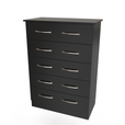 Black Matt / 5 Drawer Chest