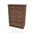 Noche Walnut / 5 Drawer Chest