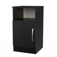 Black Matt / Open Drawer With Door Bedside