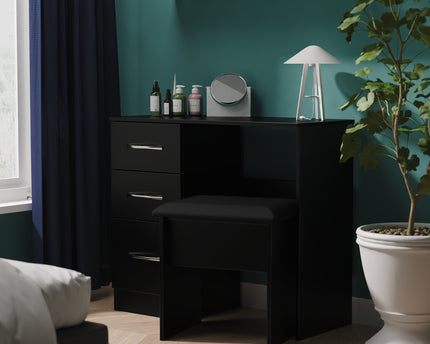 Avon Desk & Stool In Black Matt