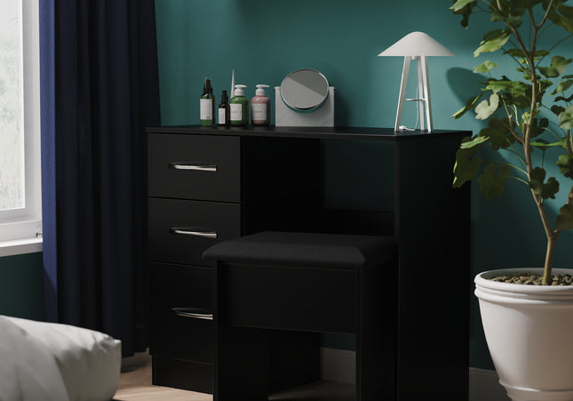 Avon Desk & Stool In Black Matt