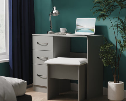 Avon Desk & Stool In Dusk Grey