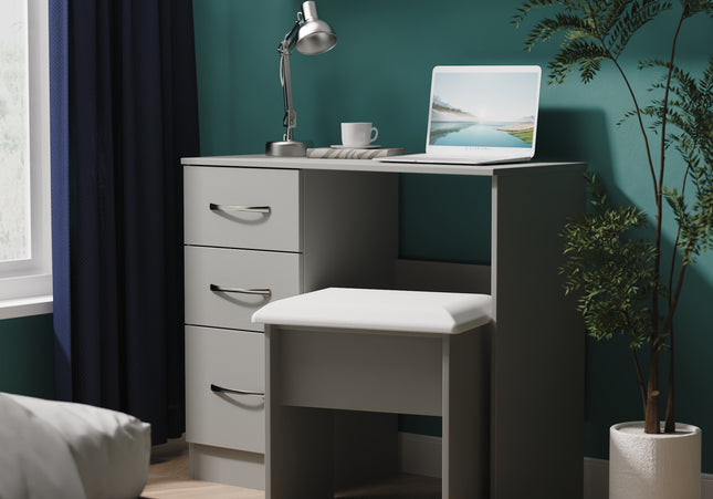 Avon Desk & Stool In Dusk Grey