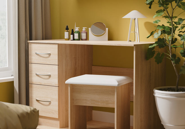 Avon Desk & Stool In Bardolino Oak