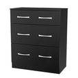 Black Matt / 3 Drawer Deep Chest