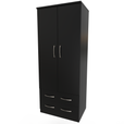 Black Matt / 2 Drawer Wardrobe