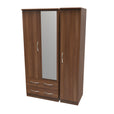 Noche Walnut / Triple 2 Drawer With Mirror Wardrobe