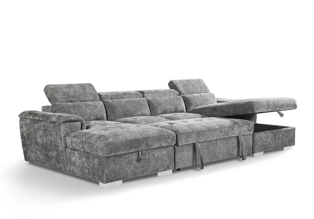 Alaya U Shape Sofa Bed In Grey