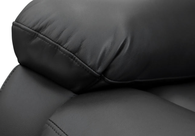 Alva Electric Recliner 3+2 Sofa Set In Black Leather